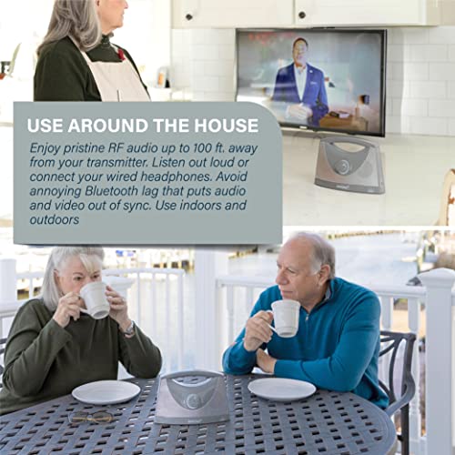 Portable Wireless Speakers for Smart TV - Ideal for TV Watching Without The Blaring Volume - Designed for Hard of Hearing, Elderly, and Seniors - 100ft Range