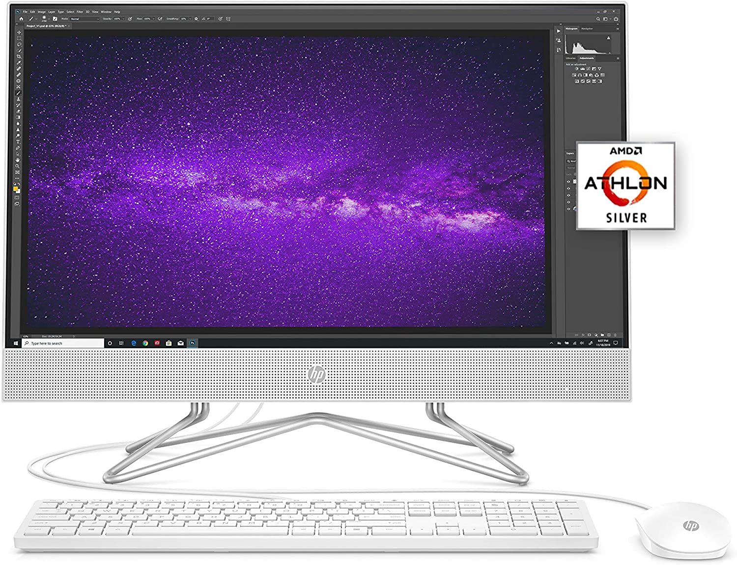 Restored HP 23.8" Full HD All-In-One Computer, AMD Athlon 3050U, 4GB RAM, 1TB HD, Windows 10 Home, 24-df0021 (Refurbished)
