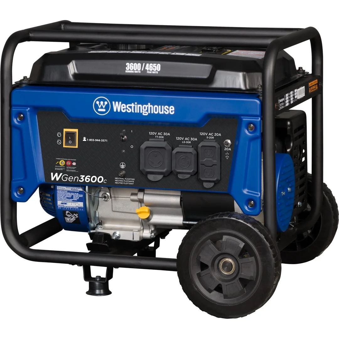 Westinghouse 4650 Peak Watt RV Ready Outlet, Gas Powered Portable Generator with CO Sensor