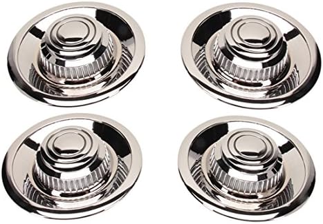 Chrome Derby Shorty Rally Wheel Hub Caps, Set of 4