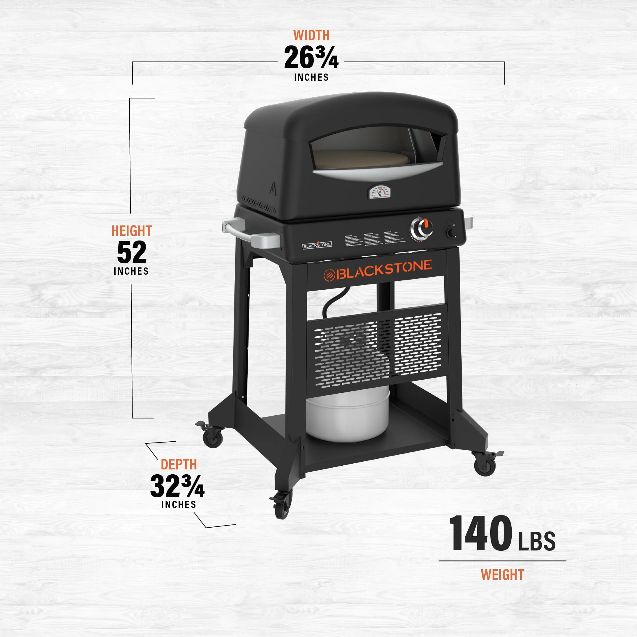 Blackstone Propane Pizza Oven with 16 Rotating Cordierite Stone and Mobile Stand