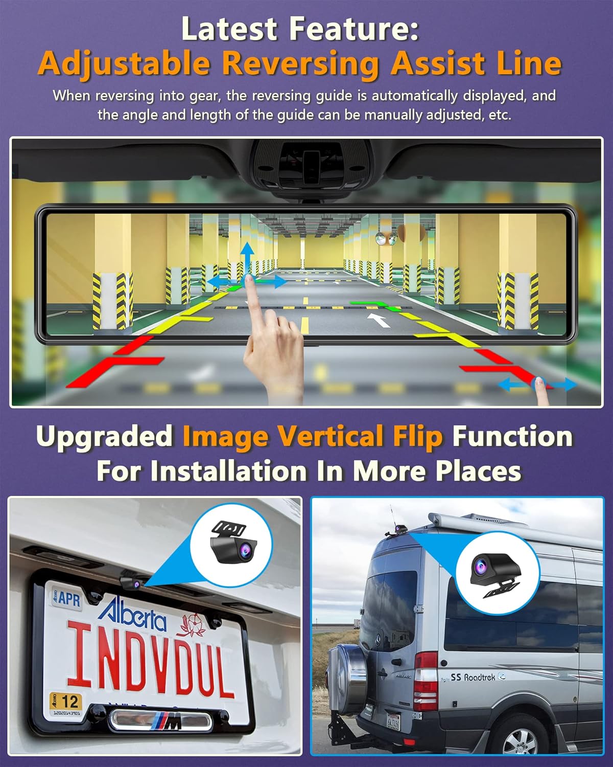 【Newest Detached】 Mirror Dash Cam with Detached Front Camera 11 Rear View Mirror Camera Front and Rear FHD 1080P Waterproof Backup Camera Full Touch Screen for Car with Night Vision,Parking Assist