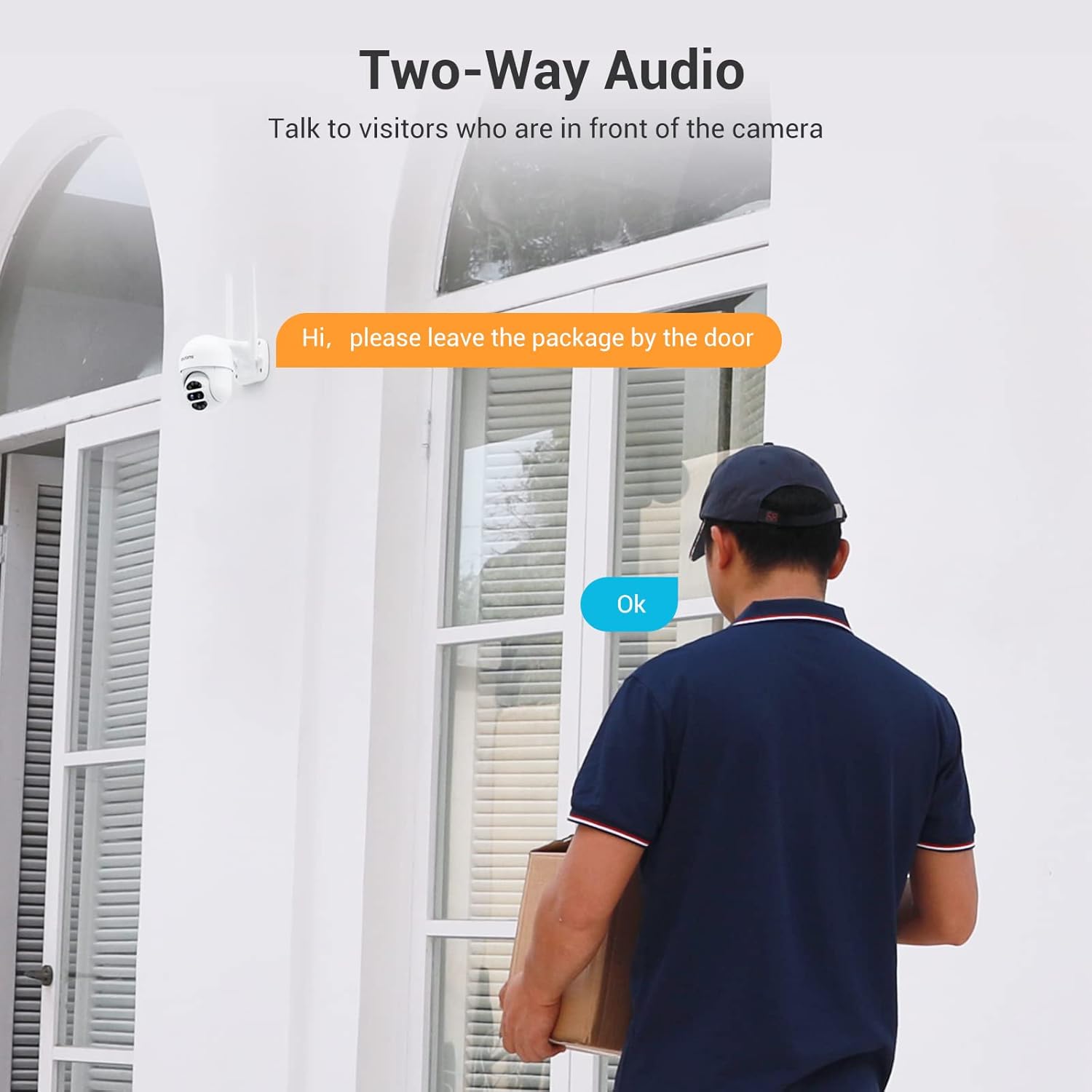 Security Camera Outdoor 3MP, blurams Dual-Lens Outdoor Camera, 360 Degree Pan/Tilt/Zoom Security Camera System w/ Motion Tracking, Two-Way Talk, IP66 Weatherproof, Siren Alarm, Color Night Vision