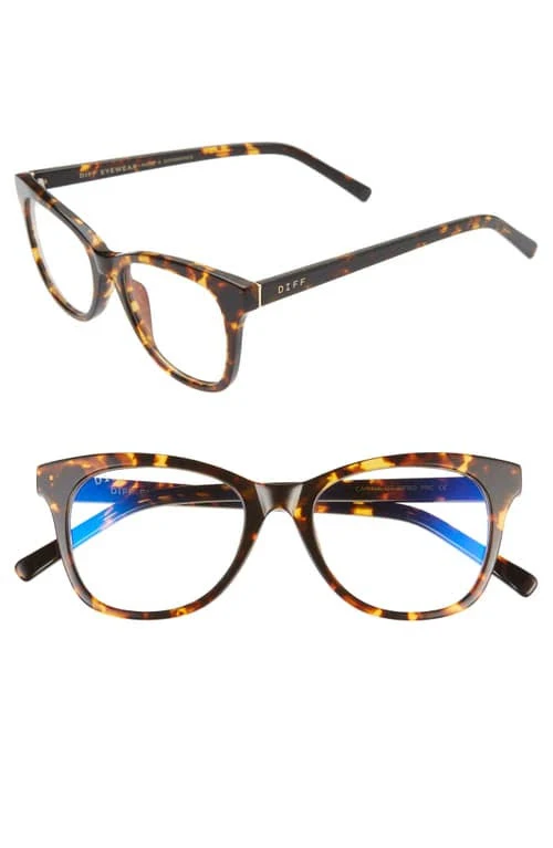 Diff Carina 49mm Blue Light Blocking Optical Glasses Dark Tortoise/ Blue Light