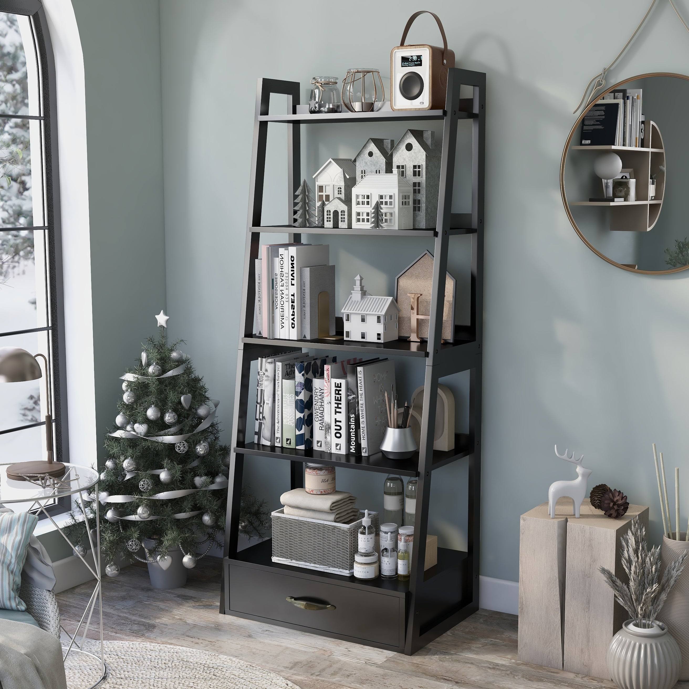 Copper Grove Stryi Contemporary 5-Tier Ladder Bookshelf - Cherry