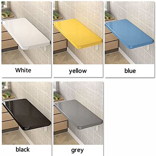 Wall-Mounted Drop-Leaf Foldable Table, Space Saving Laptop Desk, Premium Material, Floating Folding Table, Sturdy Hanging Table for, Study, Bedroom 30x80cm/12x31in(WxL) Blue