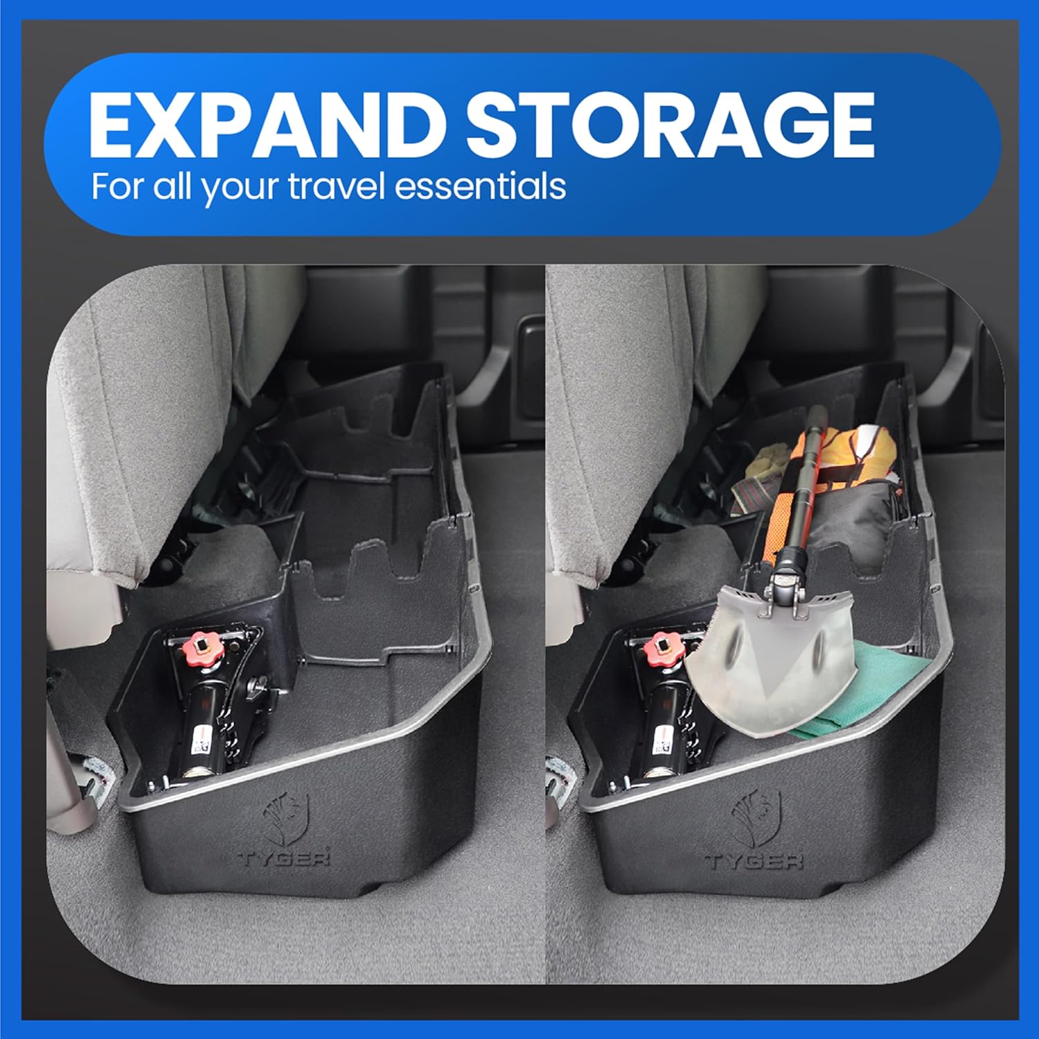Tyger Auto Underseat Storage Box for 2019-2023 Chevy Silverado 1500/GMC Sierra 1500; 2020-2023 2500 3500 | Double Cab & Crew Cab | TG-CB5C2278