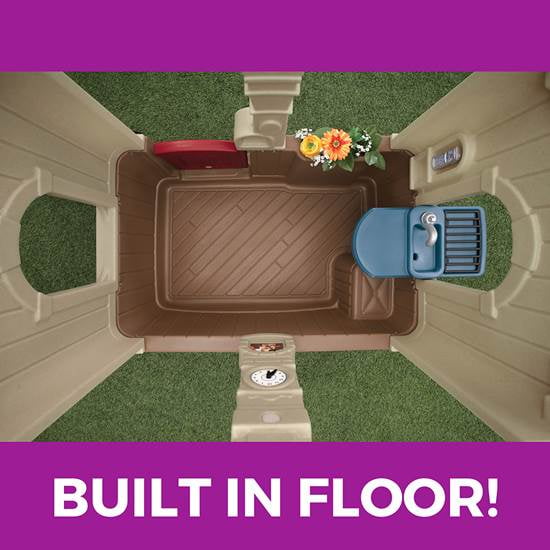 Step2 Neat & Tidy Cottage II Brown Playhouse Plastic Kids Outdoor Toy