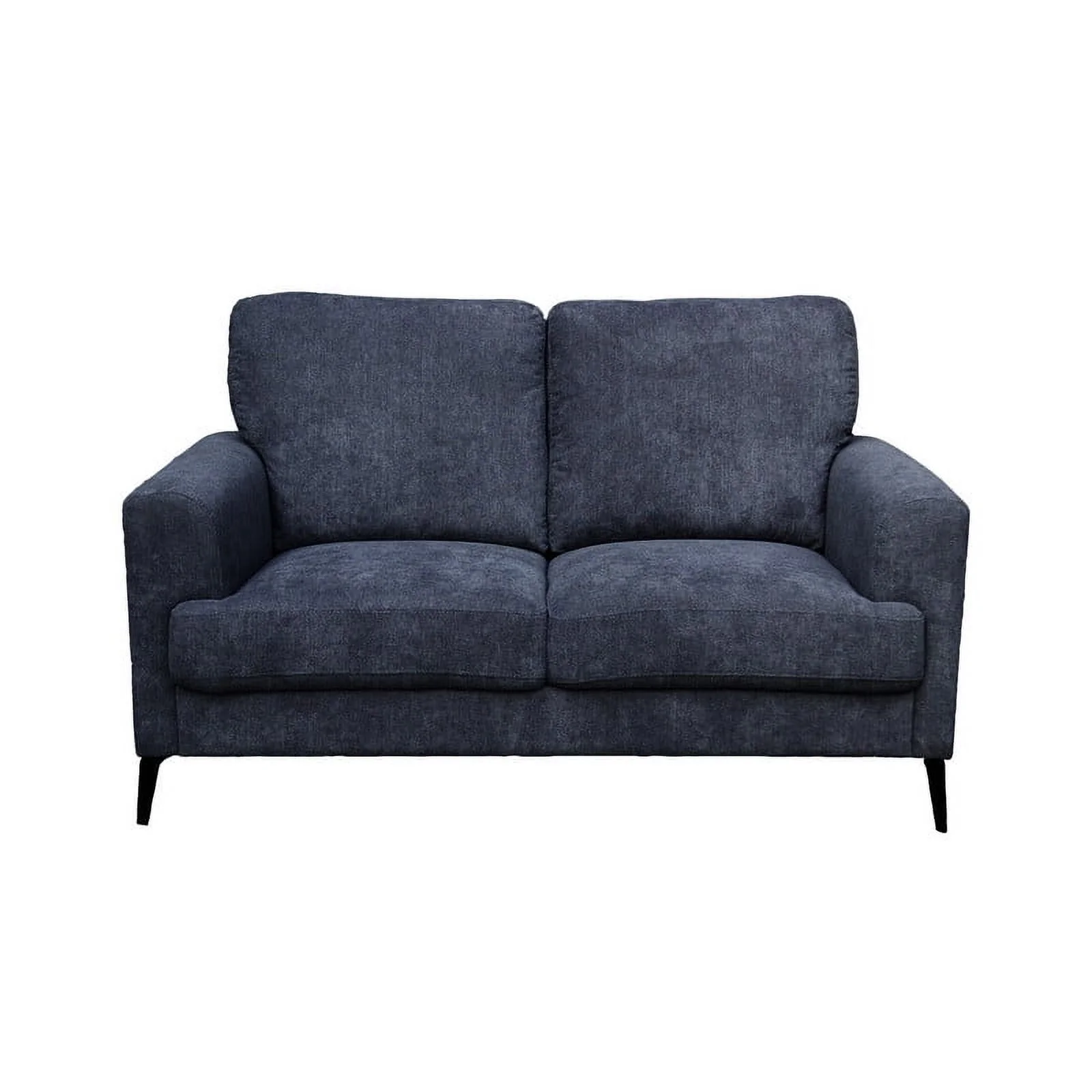 Pemberly Row Black Chenille Sofa Loveseat Chair Living Room Set
