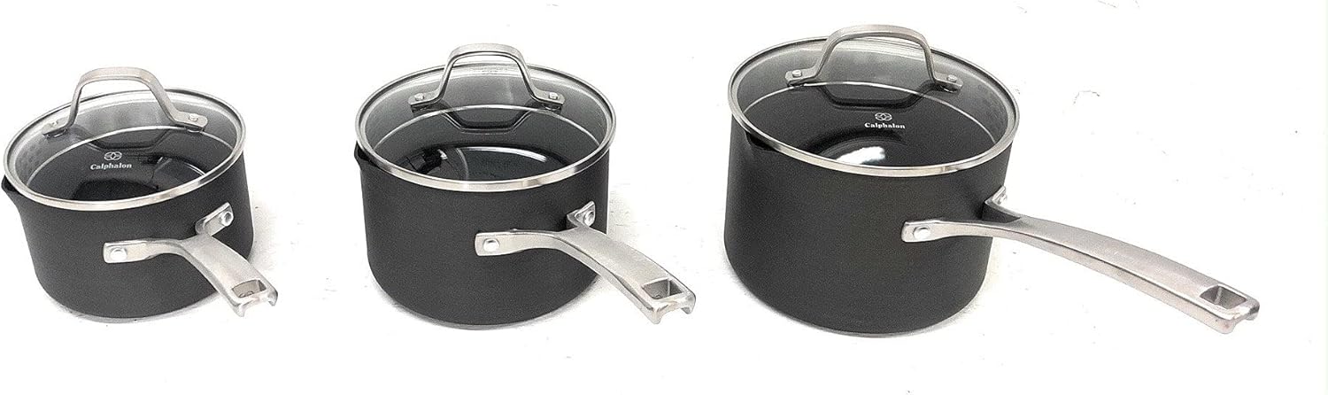 Calphalon Classic Nonstick 14 Piece Pots and Pans Cookware Set With BPA free No-Boil-Over Inserts Stay Cool Metal Handles Glass Lids