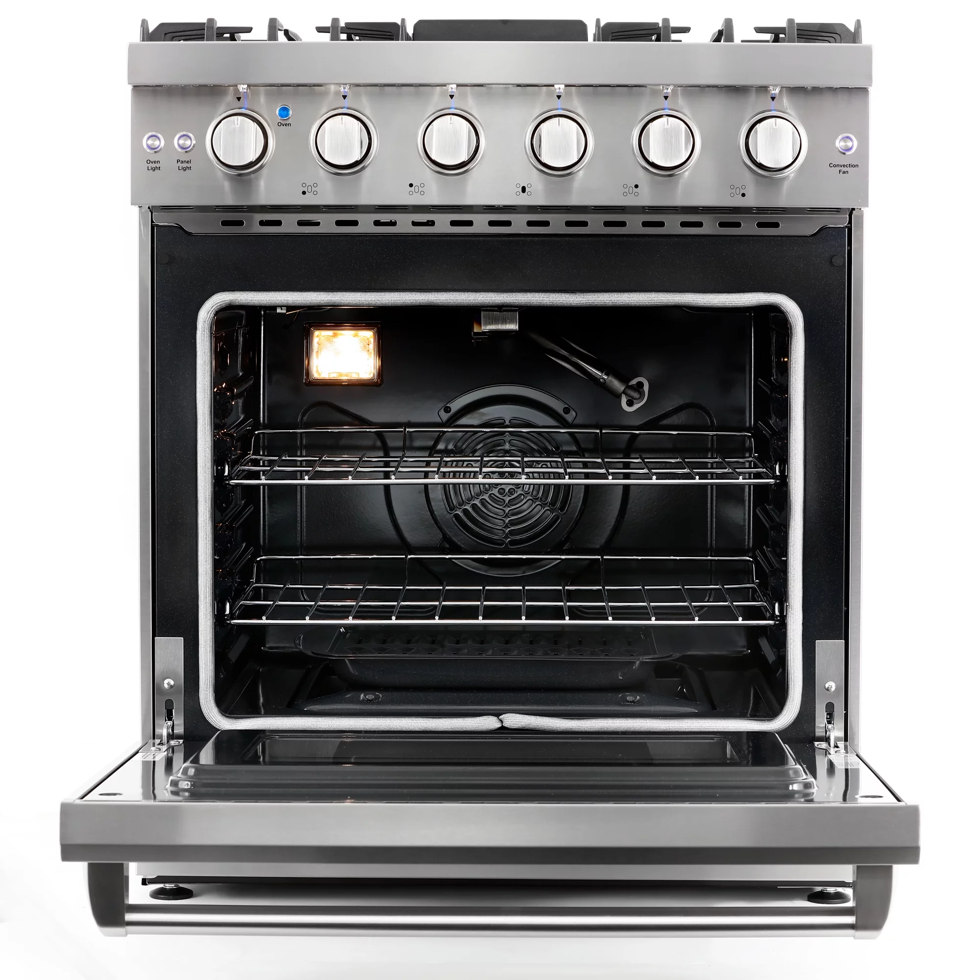 Cosmo 2 Piece Kitchen Appliance Package with 30" Free Standing Gas Range Kitchen Stove & French Door Refrigerator Kitchen Appliance Bundles