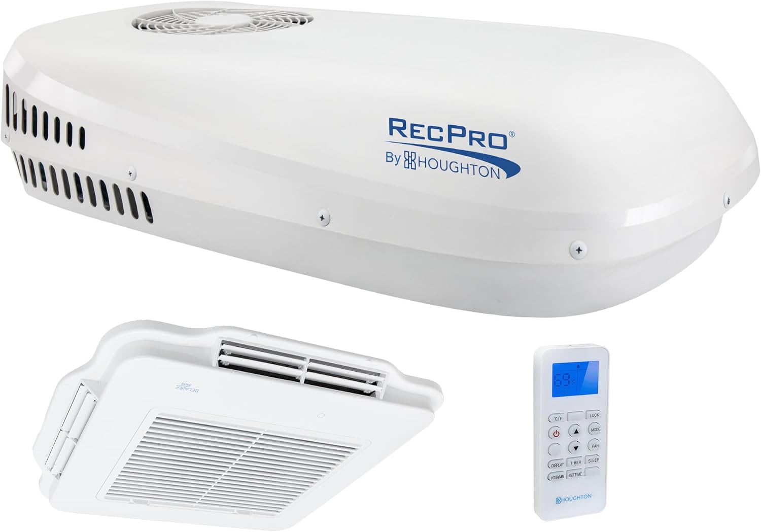 RecPro RV Air Conditioner Low Profile 13.5K Non-Ducted | Quiet AC | 110-120V | Heater and Cooling | Easy Install | For Camper, Travel Trailer, Fifth Wheel, Food Trucks, Motor Home (White)