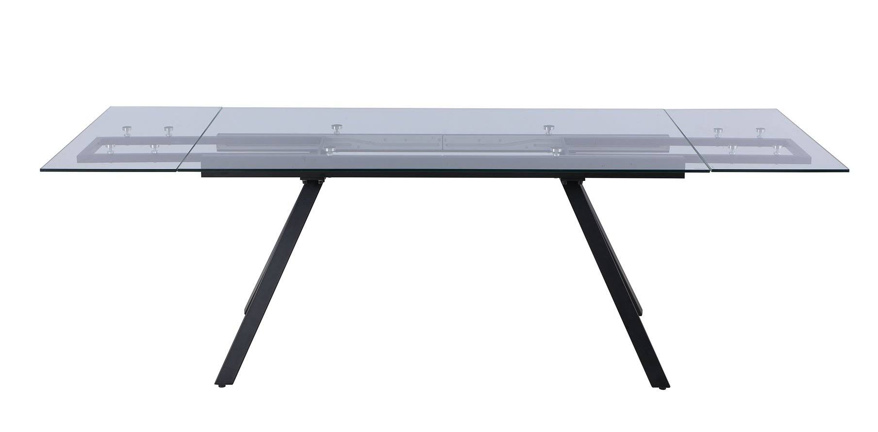 Chintaly AIDA-DT Contemporary Extendable Rectangular Glass Dining Table in
