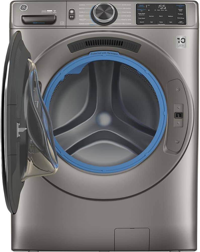 GE® 4.8 cu. ft. Capacity Smart Front Load ENERGY STAR® Steam Washer with SmartDispense™ UltraFresh Vent System with OdorBlock™ and Sanitize + Allergen