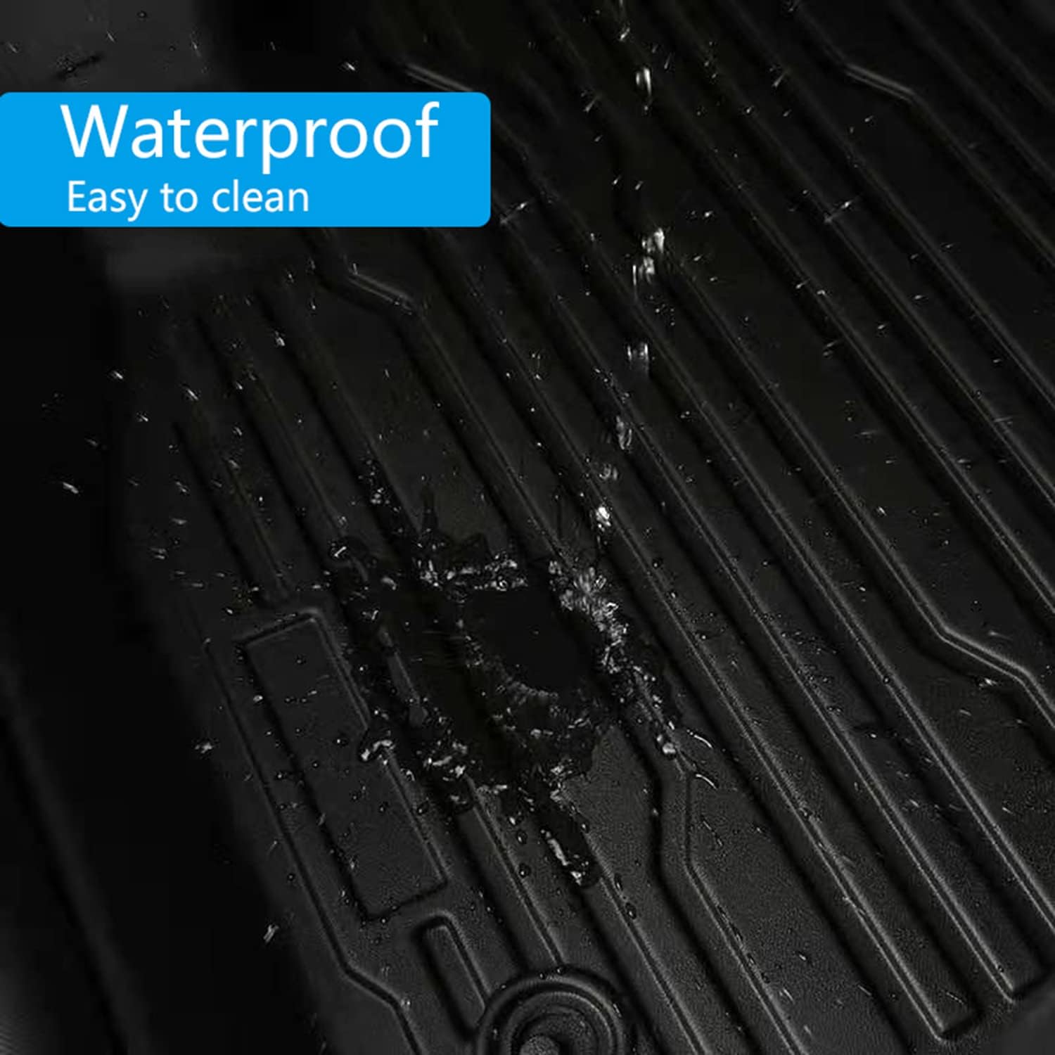 COSLAKE for Mustang Mach E Cargo Liner, Mustang Mach E Accessories 2021 2022, All-Weather Cargo Mat, TPE & Waterproof, 3D Cargo Liner Rear Trunk Mat Compatible with 2021 Mach-e Accessories, Black