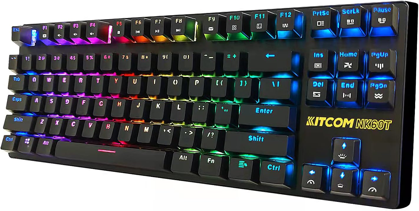 PC Gaming Keyboards RGB Backlit Mechanical Keyboard ABS keycap Programmable Macro Detachable USB Wired Keyboard for Windows PC（104 Keys Blue Switch