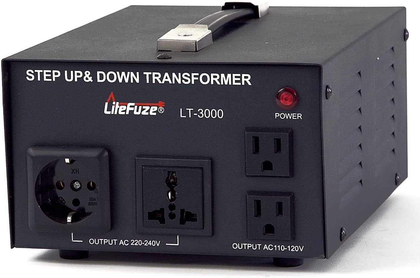 LiteFuze LT-5000 5000 Watt Voltage Converter Transformer - Step Up/Down - 110V/220V - Circuit Breaker Protection [5-Years Warranty]