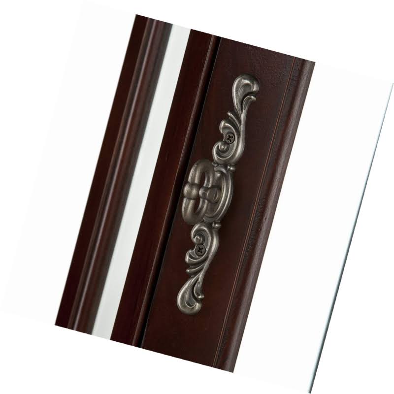 Southern Enterprises Lighted Corner Curio Cabinet, Mahogany