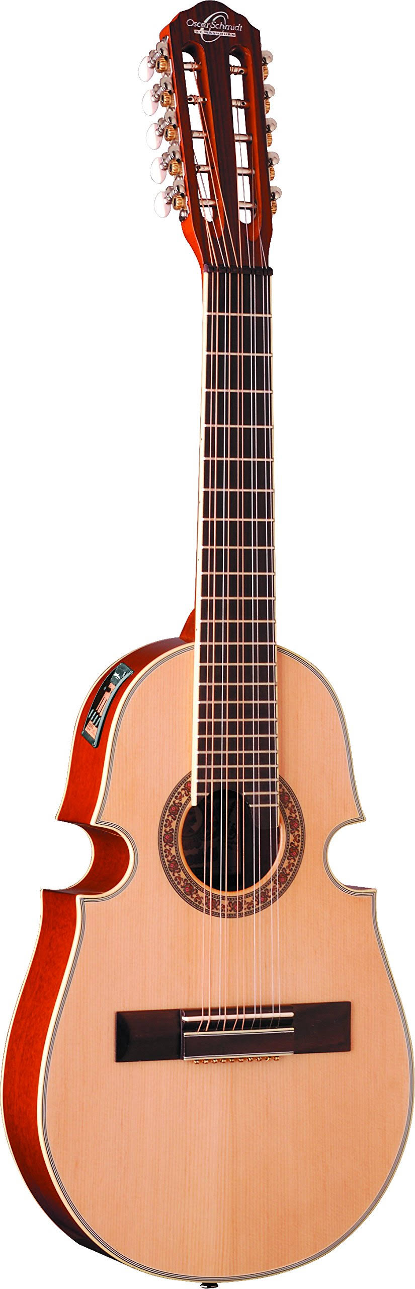 Oscar Schmidt OQ40SE-O Acoustic Electric Cuatro 10 String Guitar Natural
