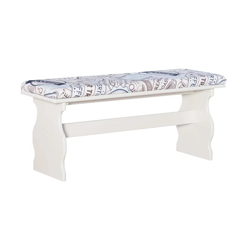 Linon Natasha Wood Corner Nook Dining Set in White