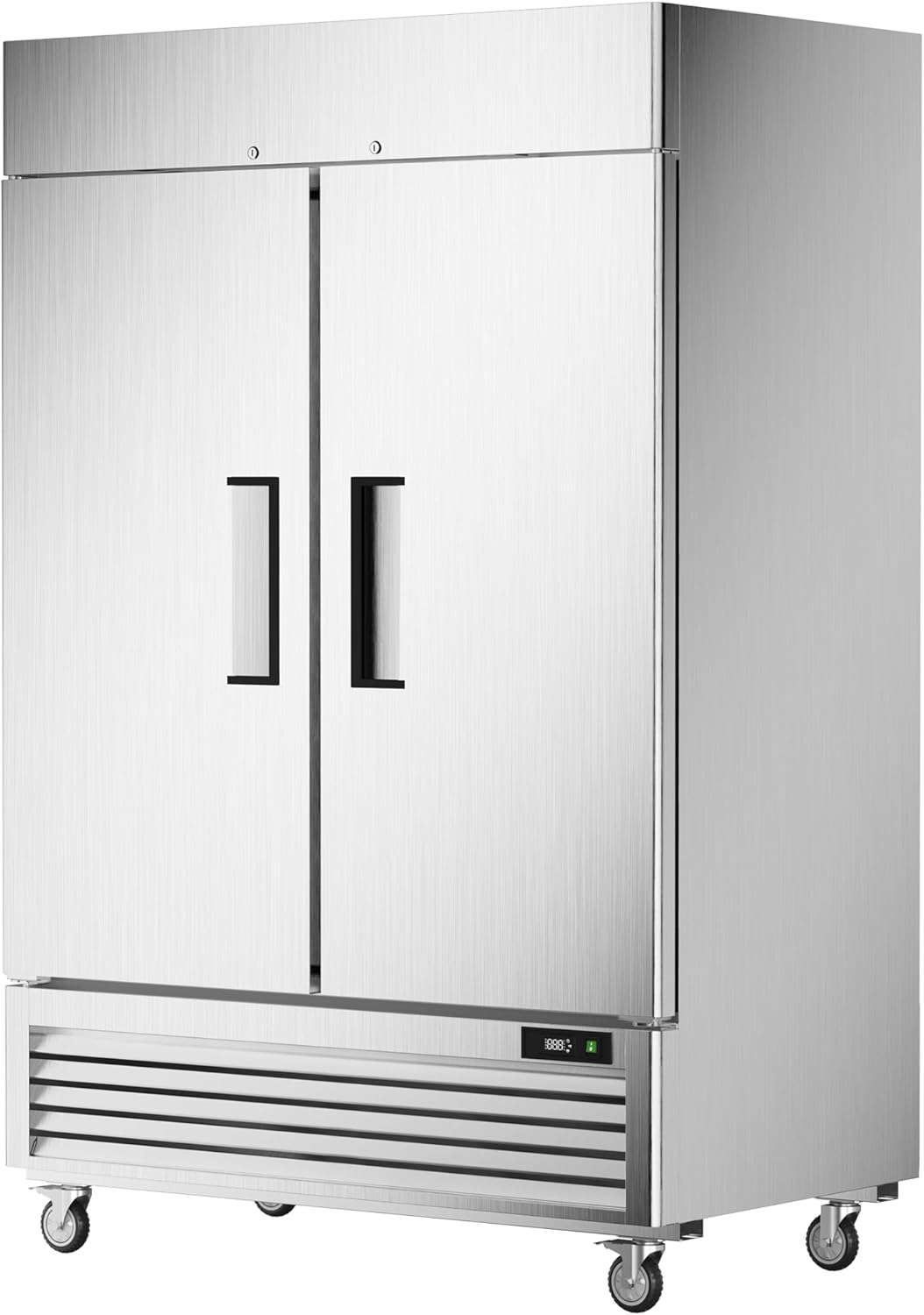 54’’ Commercial Freezer with 2 Door, Stainless Steel Reach-in Freezer Upright with 49 Cu.Ft/8 Shelves, Two Section Fan Cooling Freezers for Restaurant Garage ETL NSF Approved