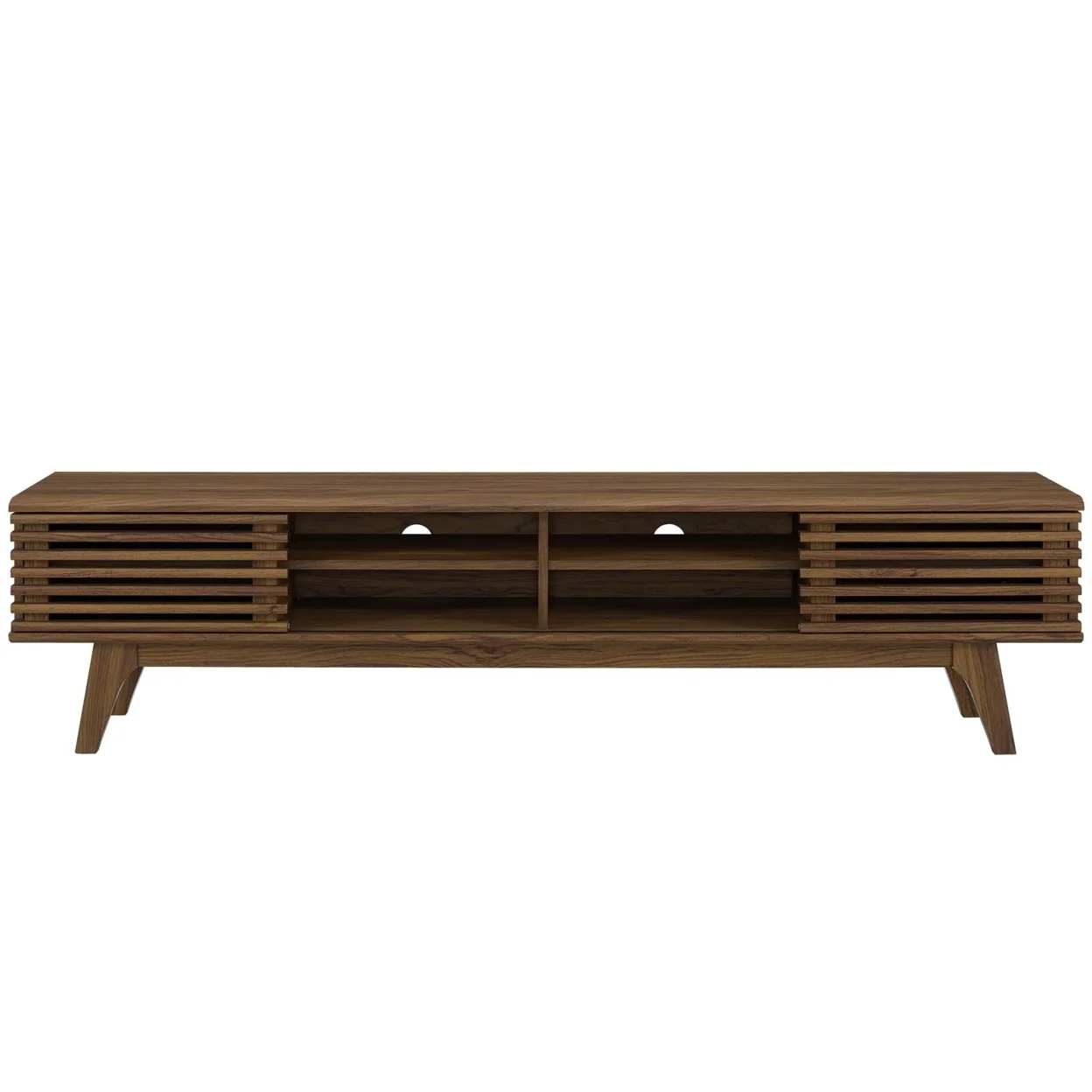 Modway Render 70" Entertainment Center TV Stand in Walnut Walnut