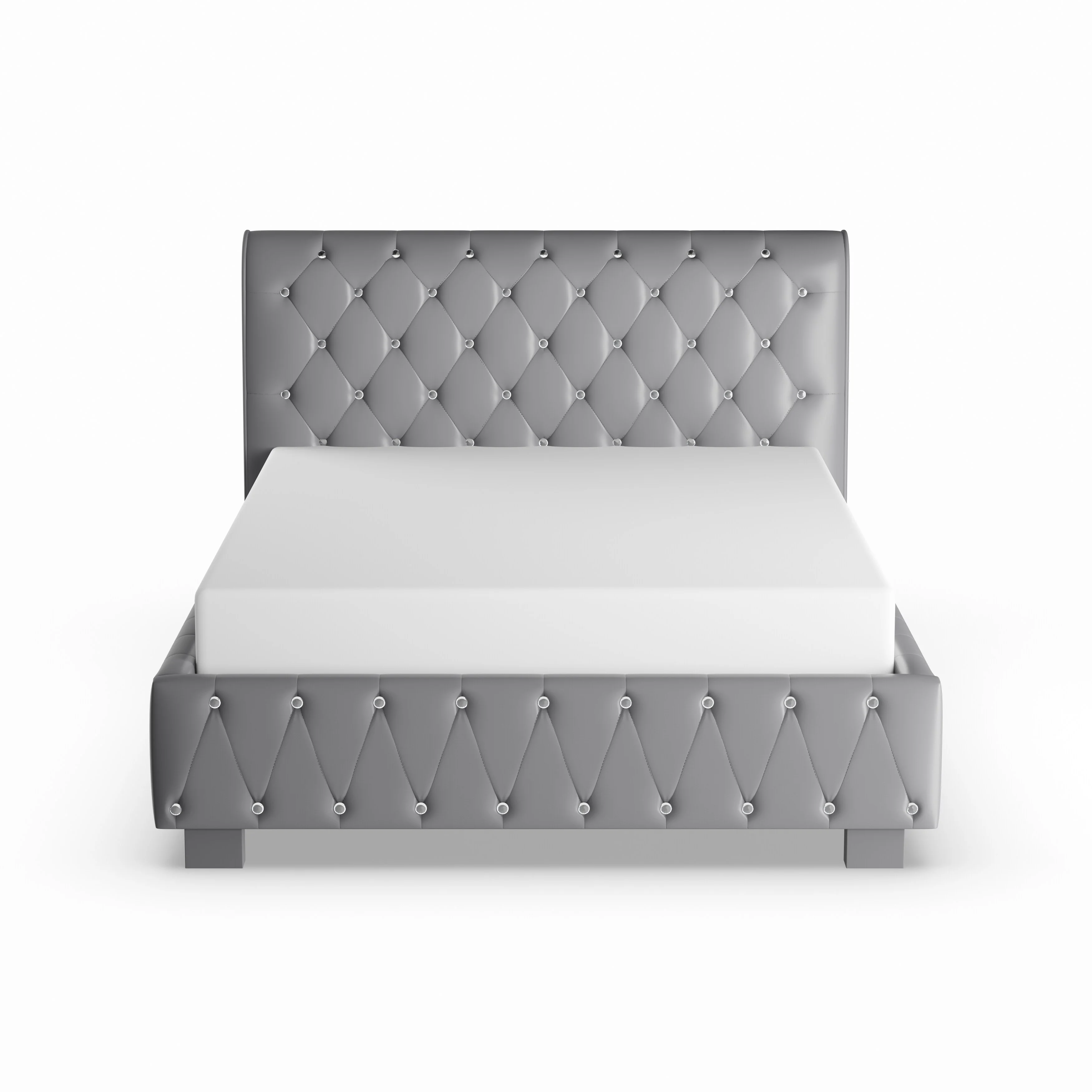 Furniture of America  Emmaline Modern Silver Upholstered Platform Bed Silver Eastern King