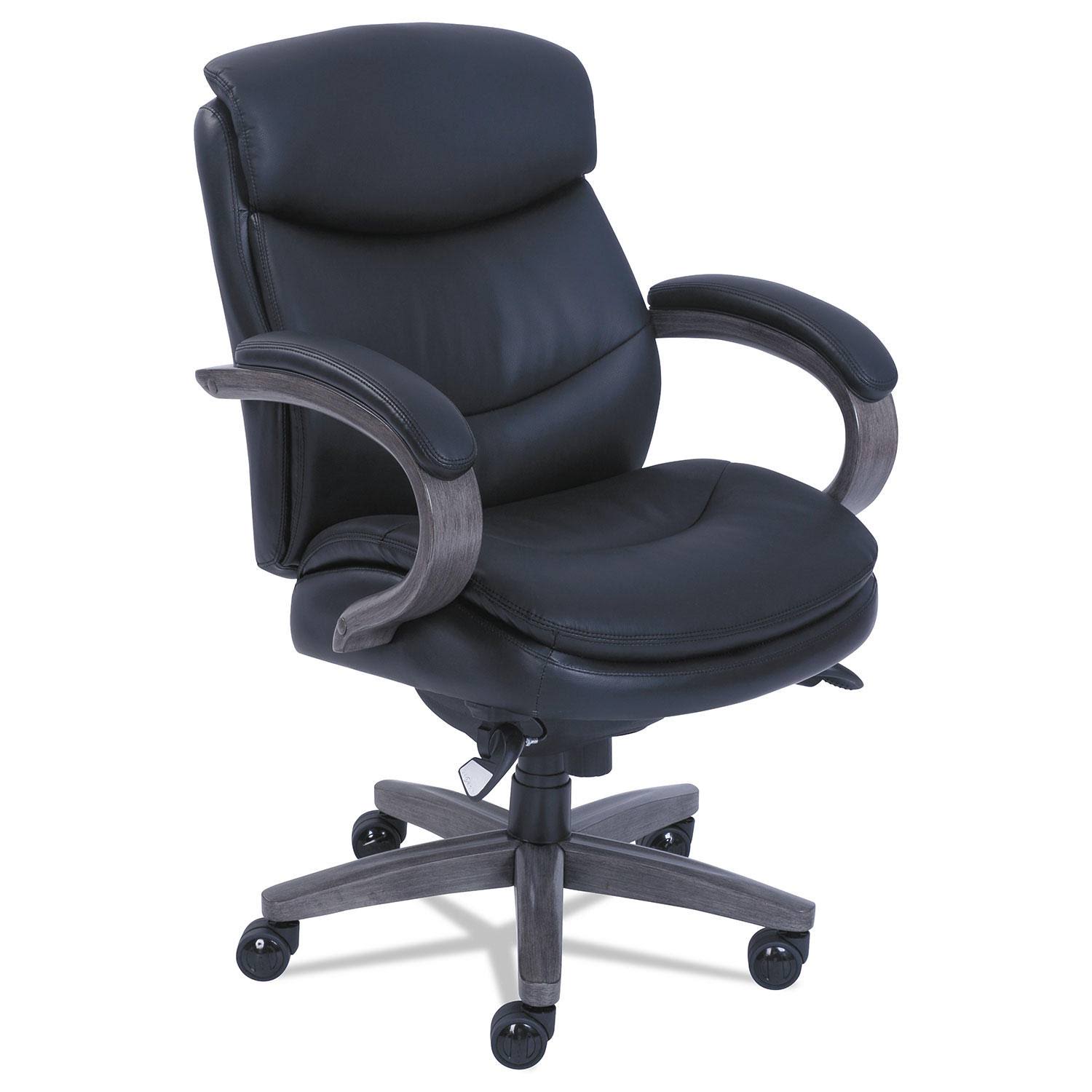 La-Z-Boy 48963A Woodbury Mid-Back Executive Chair, Black