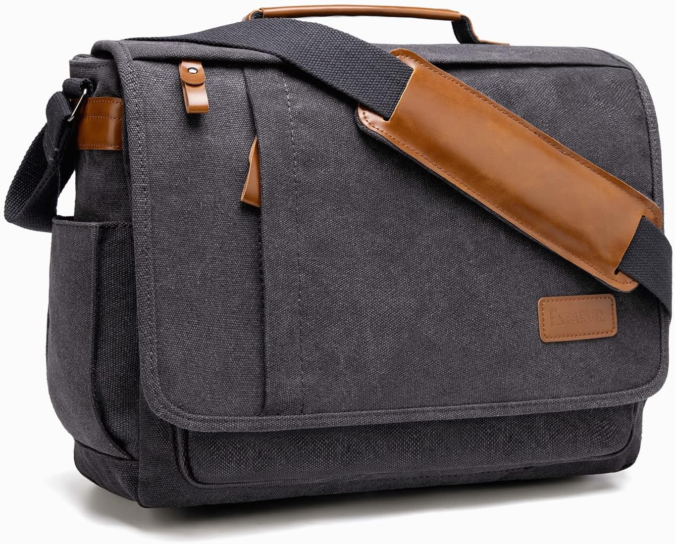 Estarer Laptop Messenger Bag 17-17.3 Inch Water-resistance Canvas Shoulder Bag for Work College