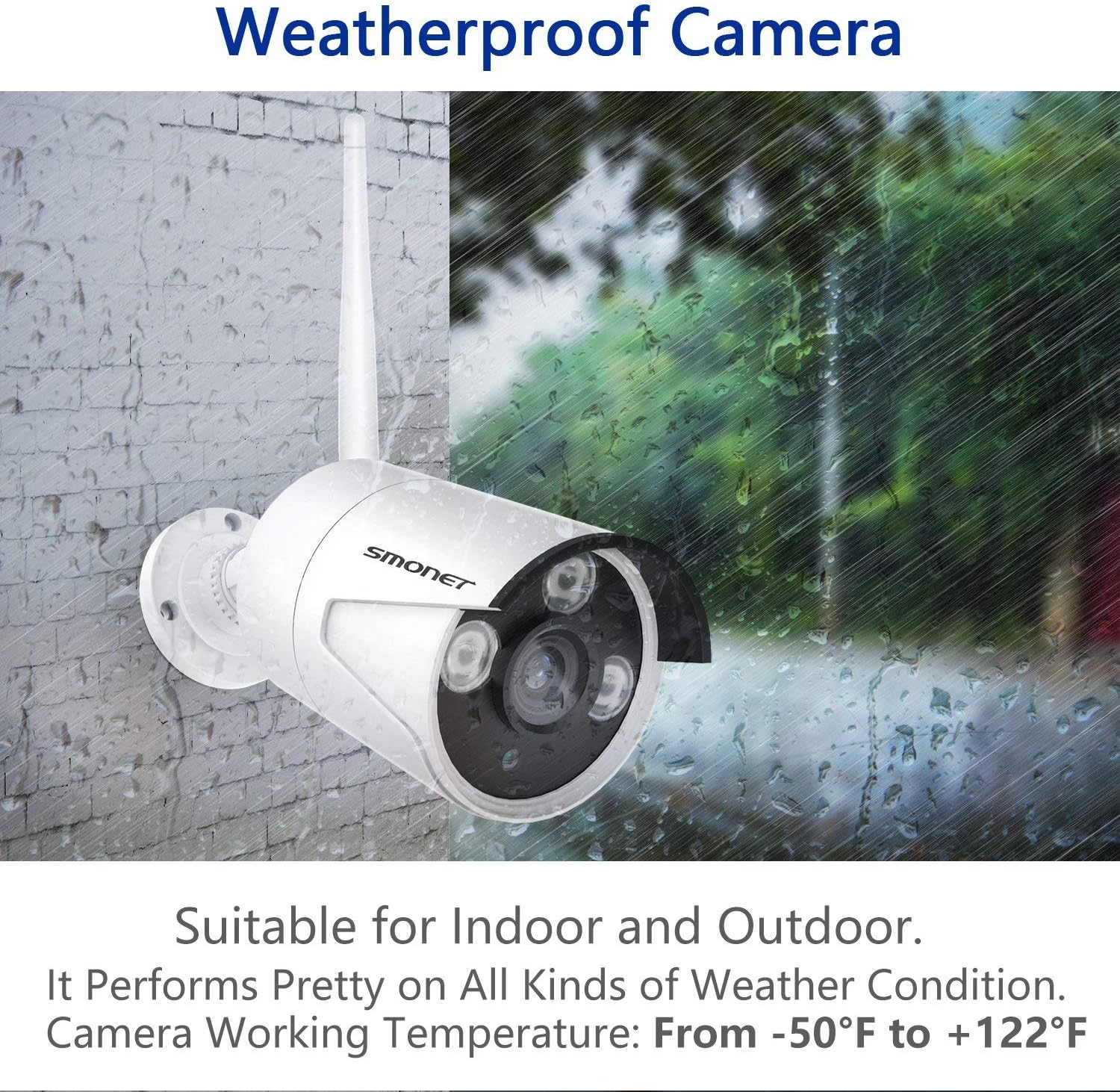 Wireless Security Camera System ,1080P SMONET Camera System ,8CH Full HD 1080P Home CCTV Surveillance Systems, 8Pcs 2.0MP Waterproof IP Cameras, Night Vision, Easy Remote View,2TB Hard Drive