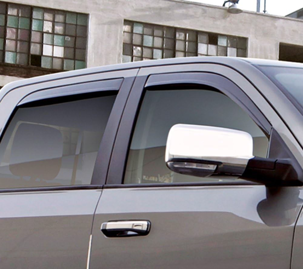 Auto Ventshade AVS 894033 Low Profile Dark Smoke Ventvisor Side Window Deflector, 4-Piece Set for 2014-2022 Silverado & Sierra 1500, 2015-2022 Silverado & Sierra 2500HD-3500HD with Crew Cab Pack of 2