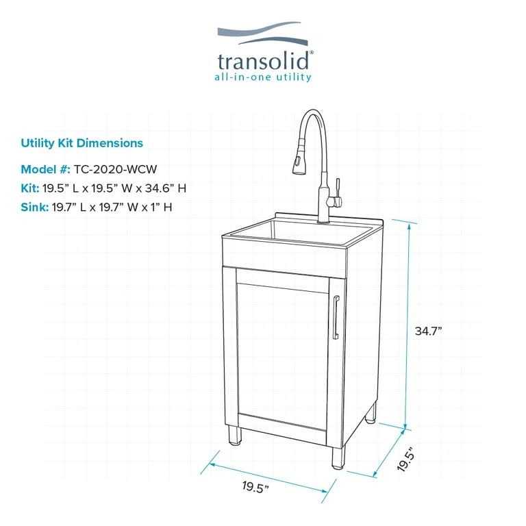 Transolid TC-2020-WCW. All-in-One Laundry/Utility Sink Kit - Shop Hardware Tools Online Store
