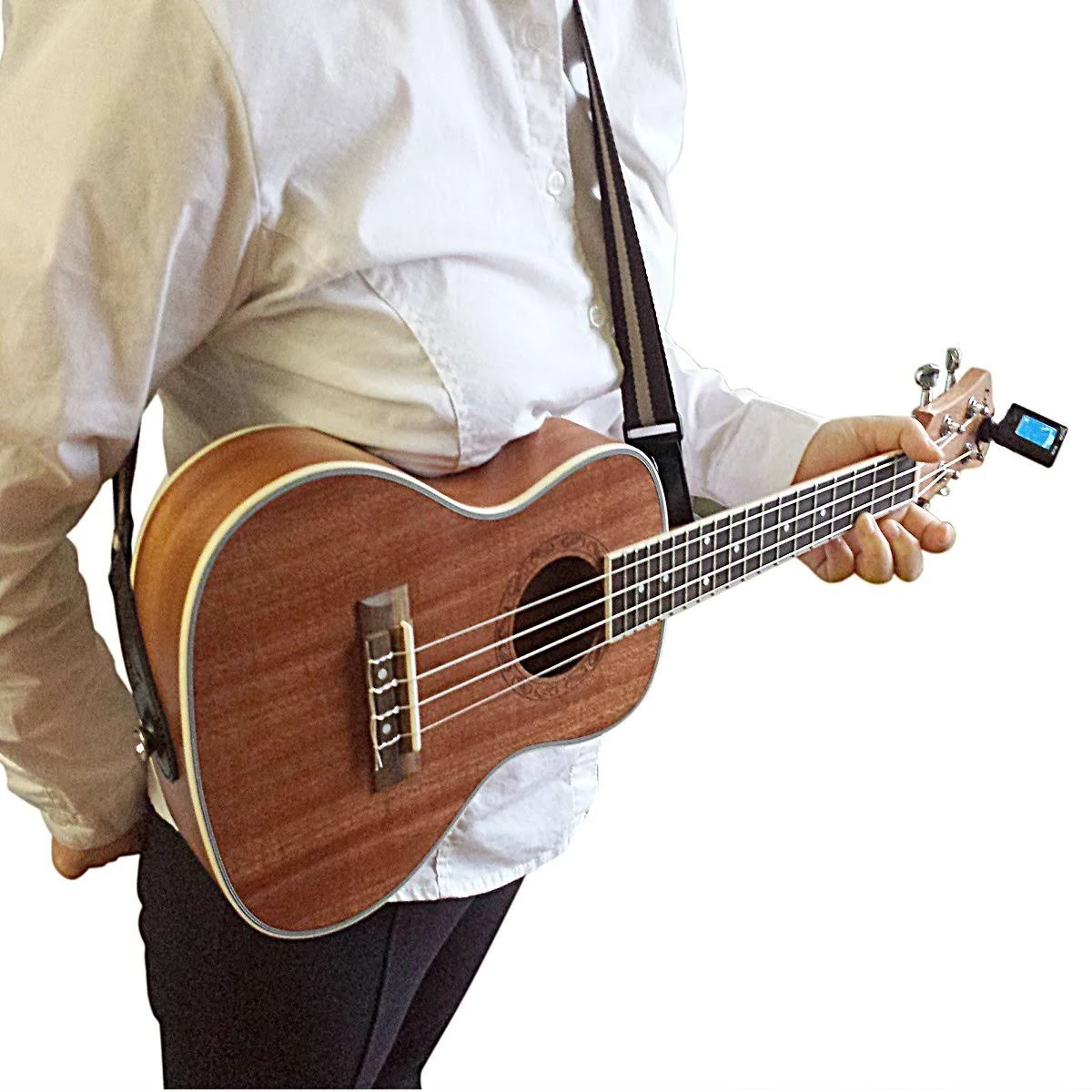 Ukulele Tenor Size Bundle from Lohanu (LU-T) 2 Strap Pins Installed Free Uke Strap Case Tuner Picks Pick Holder Aquila Strings I