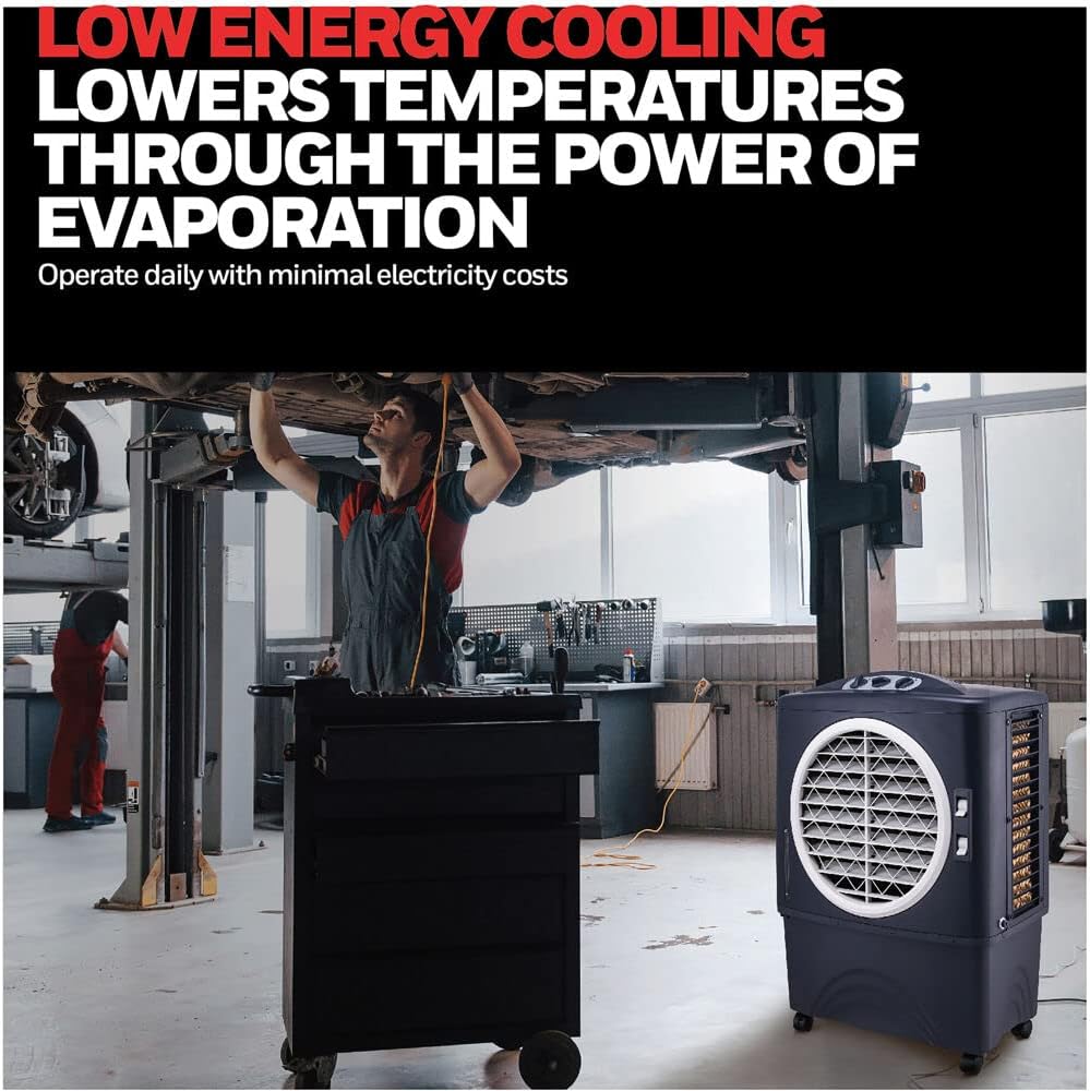 Honeywell Powerful 1062 CFM Outdoor Portable Evaporative Cooler with Fan, Long-Lasting Honeycomb Pads on 3 Sides & Copper Continuous Water Supply Connection