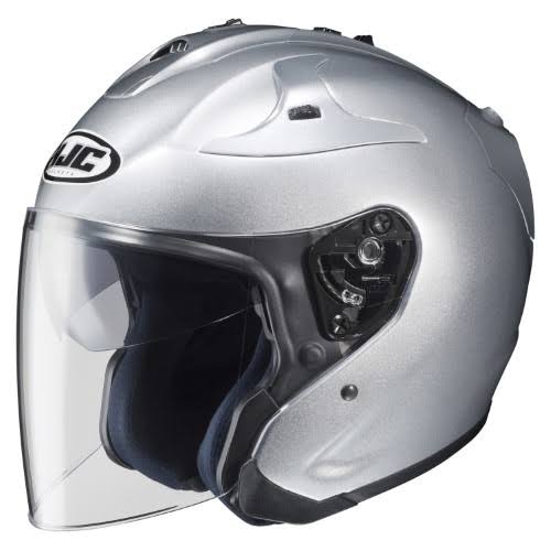 HJC Solid FG-Jet Open-Face Helmet Single Shield, Size: 2XL, Silver