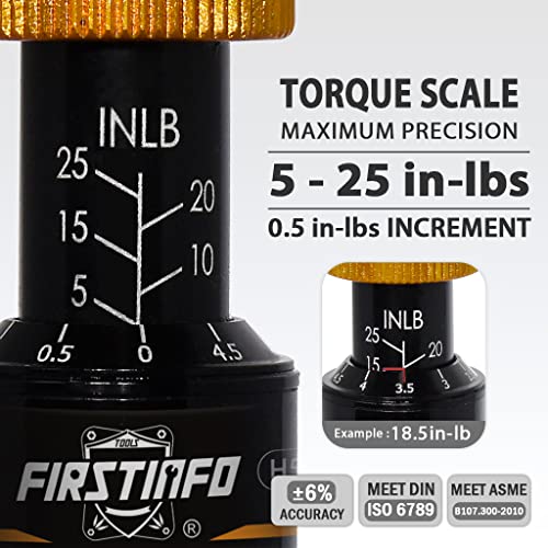 FIRSTINFO Precision Certified Torque Limiting Screwdriver, 1/4 Inch Hex Bit Holder