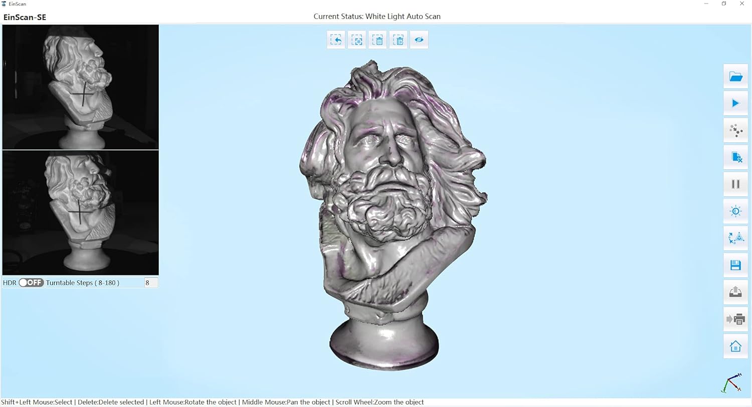 2022 EinScan SE Desktop 3D Scanner,700mm Cubic Max Scan Volume,0.1 mm Accuracy,8s Scan Speed,Fixed/Auto Scan Mode,Budget with Professional Grade Quality