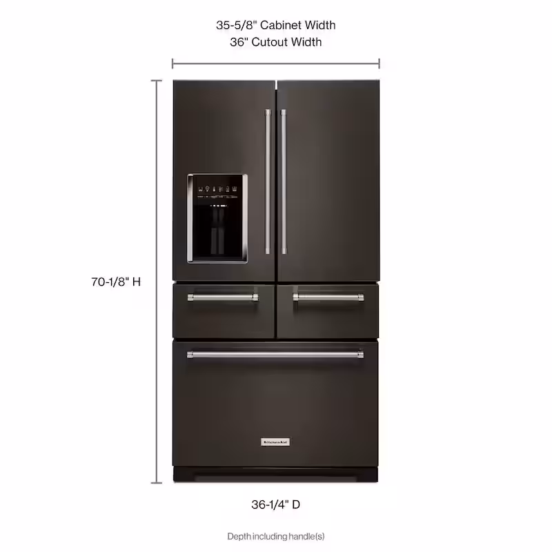 25.8 cu. ft. French Door Refrigerator in Black Stainless with Platinum Interior