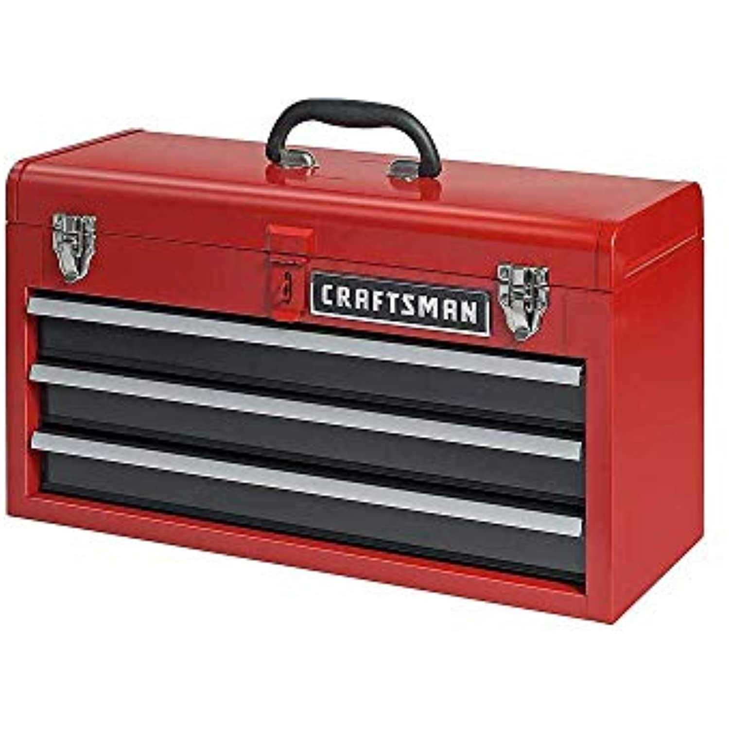 Craftsman 3-Drawer Metal Portable Chest Toolbox Red - Shop Hardware Tools Online Store