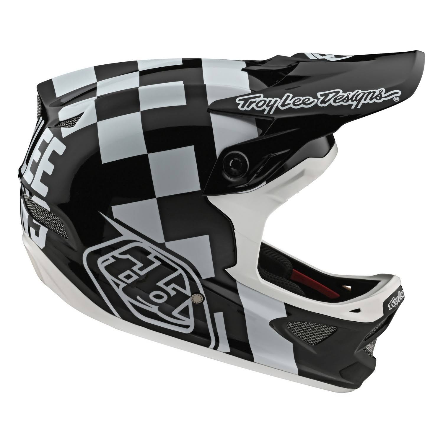 Troy Lee Designs D3 Fiberlite Raceshop Helmet - XL - White-Black