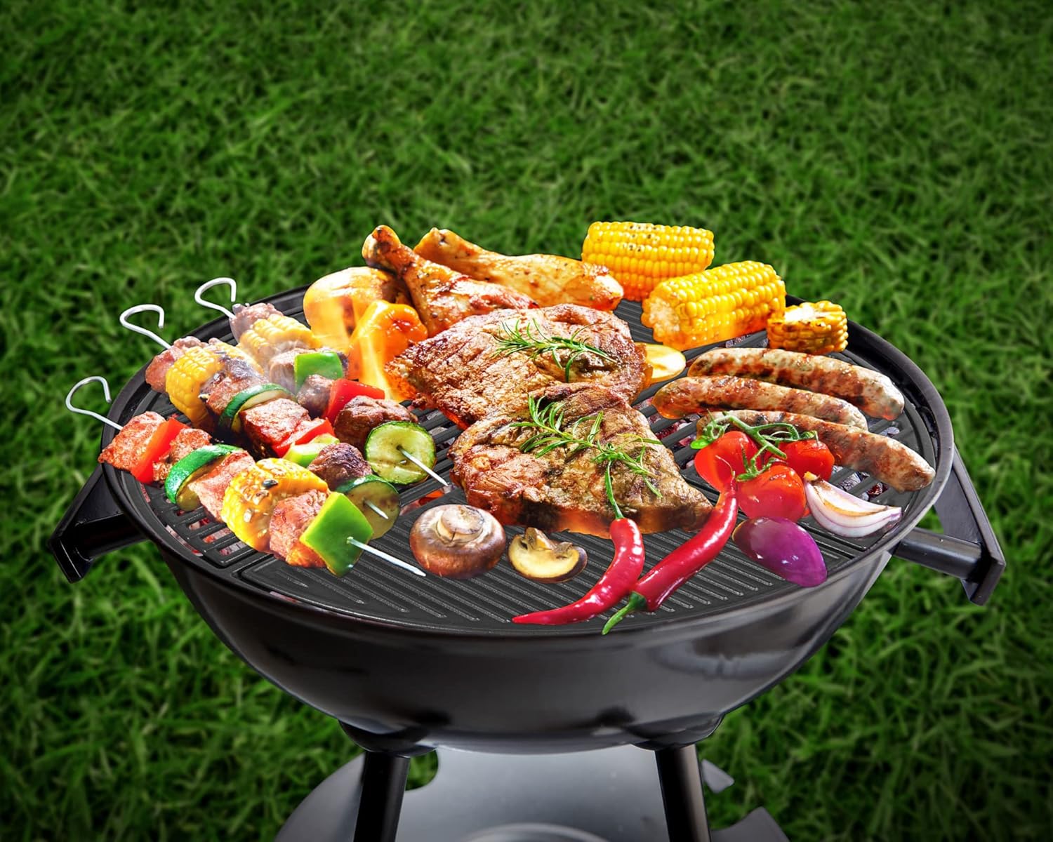 TAILGRILLER 21.5” Dia Cast Iron Grill Grate for Weber Original Kettle Premium 22 Charcoal Grill and Smokers, Replacement Part for Weber 22 Performer Premium Grill, Modular Fits 22 Grills Pack of 2