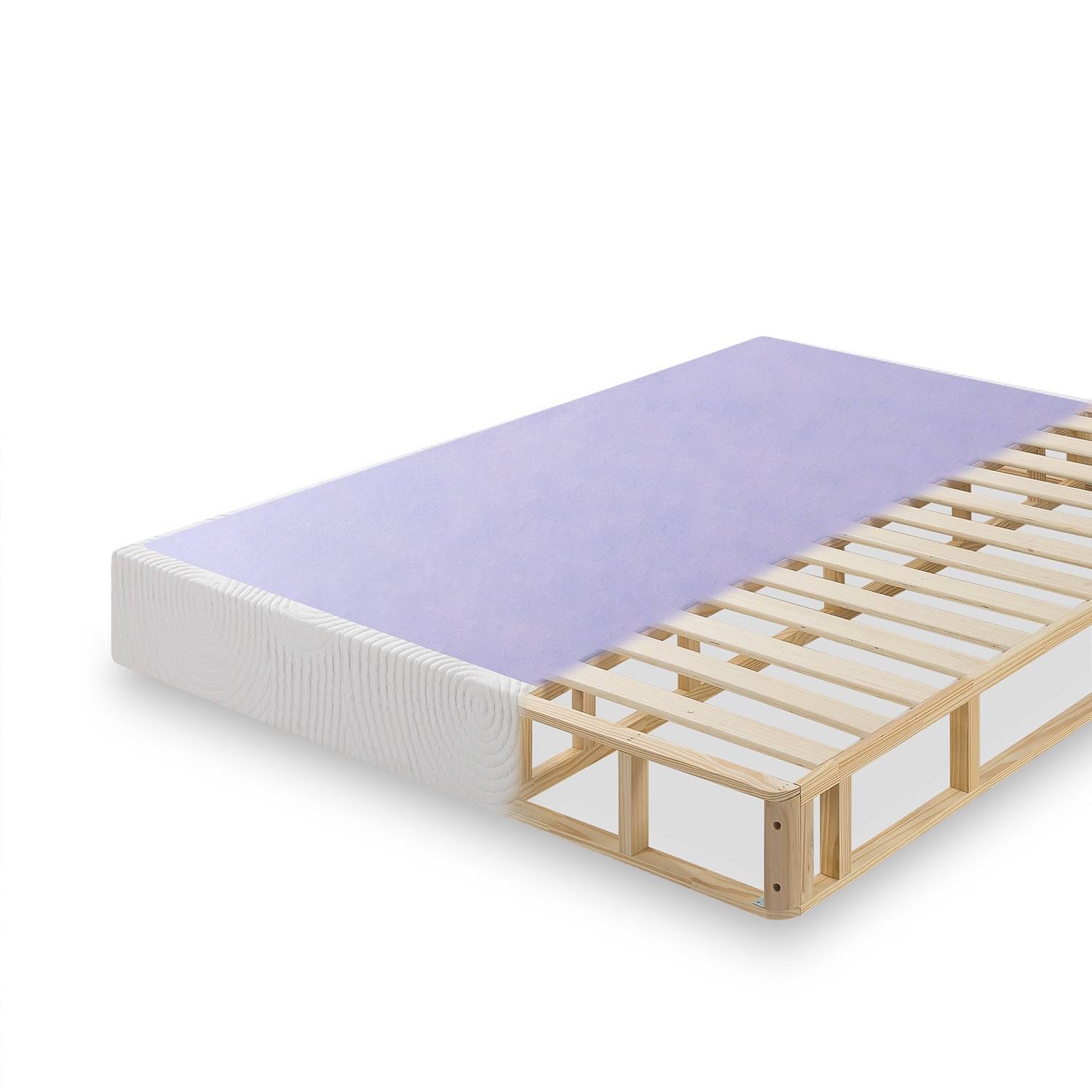 Priage 8-Inch Wood and Steel (Silver) Box Spring Mattress Foundation (Queen)