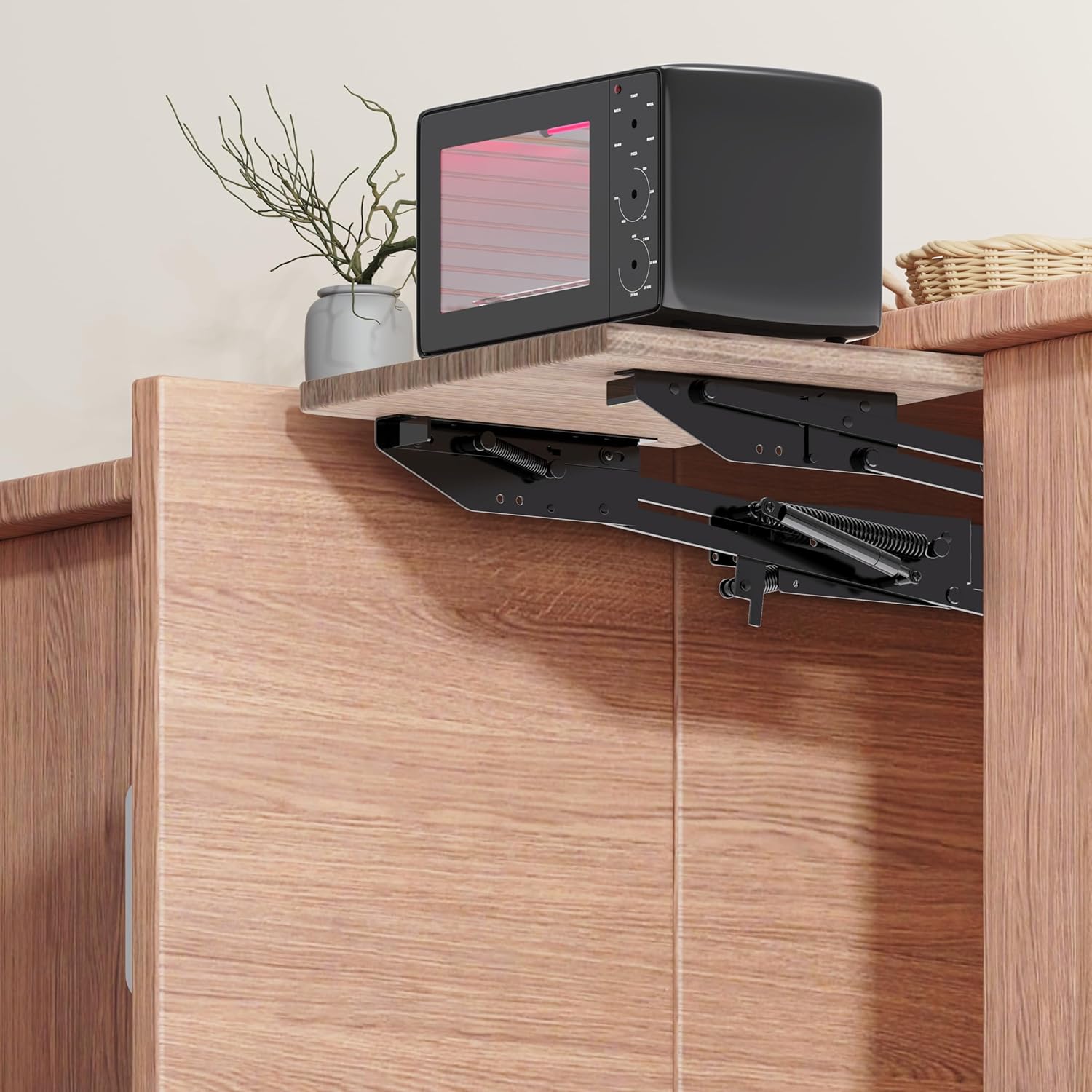 Mixer Lift for Cabinet Appliance Lift with Soft-Close Heavy-Duty for Kitchen Cabinet with Locking Mechanism, Holds Up to 60 LBS, for Small Kitchen Appliances, Zinc