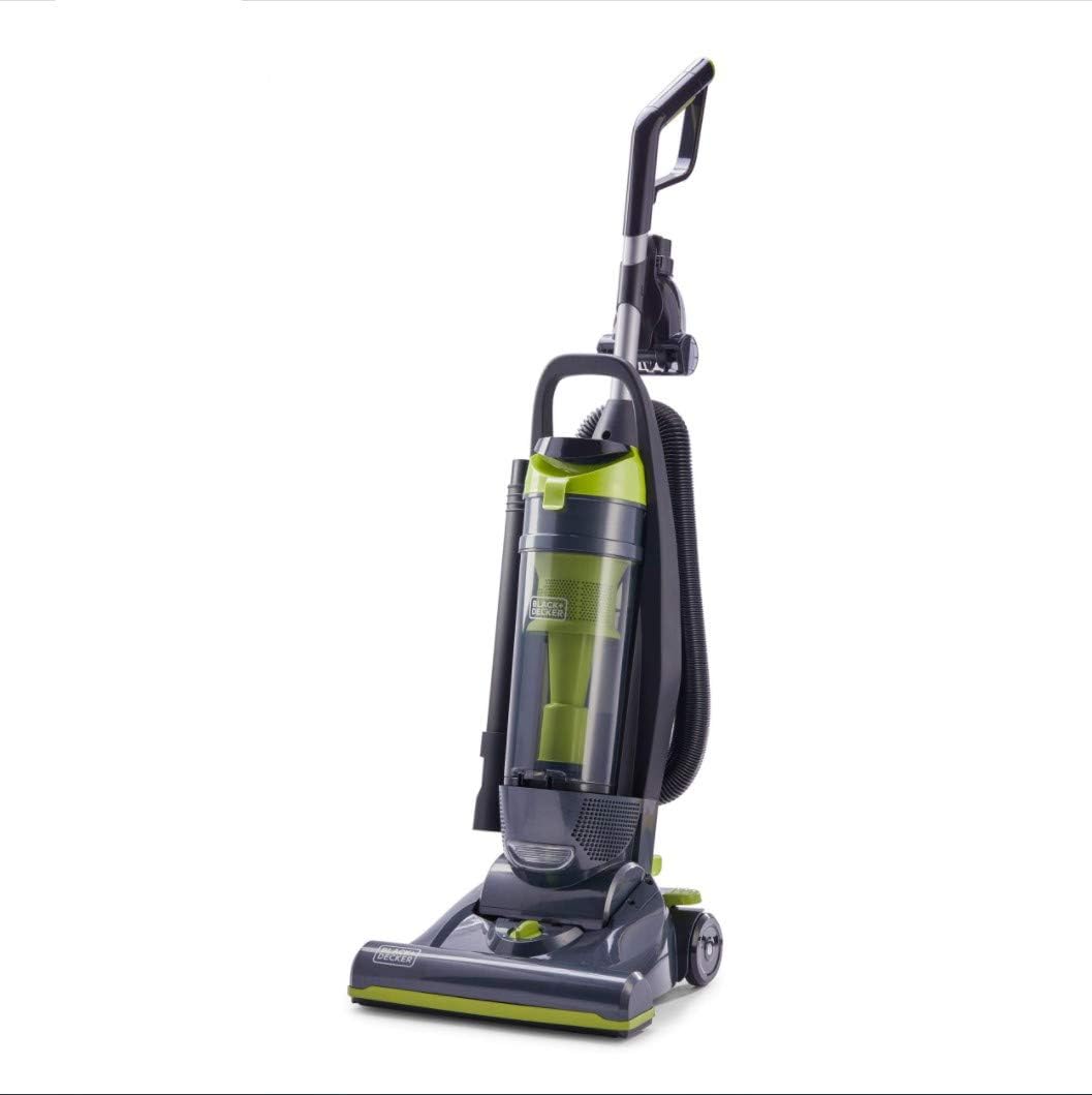 BLACK+DECKER Bagless Upright Vacuum Cleaner with Anti-Allergen HEPA Filer, Corded 1,200 Watt Motor & 5-Position Carpet Height Settings, Gray (BDXURV309G)