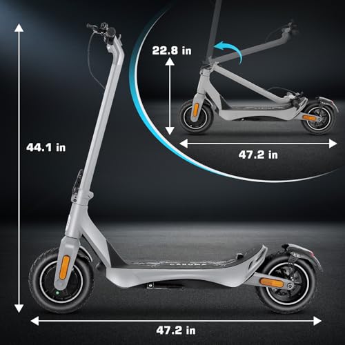 Caroma Electric Scooter, Peak 850W Powerful Motor, 30 Miles Long Range and 36 MPH Top Speed, Turn Signal & Cruise Control, Folding Electric Scooter Adults with Wide Pneumatic Wheel
