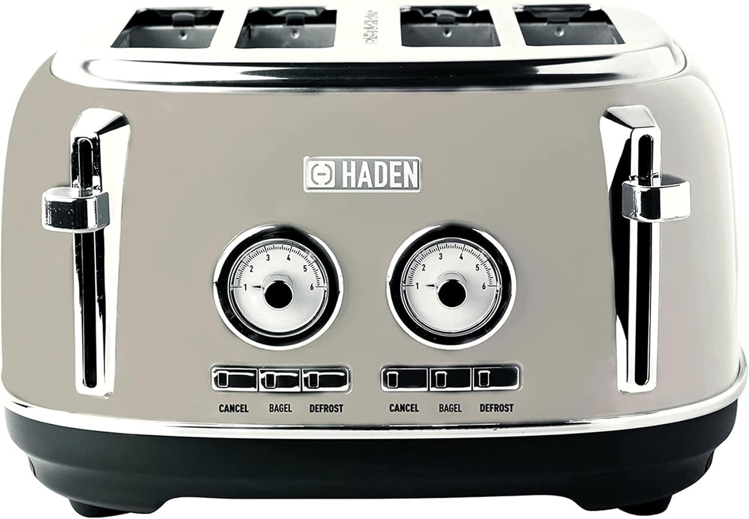 Haden Dorset Stainless Steel Auto Shut Off Electric Tea Kettle with Dorset Stainless Steel Wide Slot Toaster 4 Slice, Beige/Putty