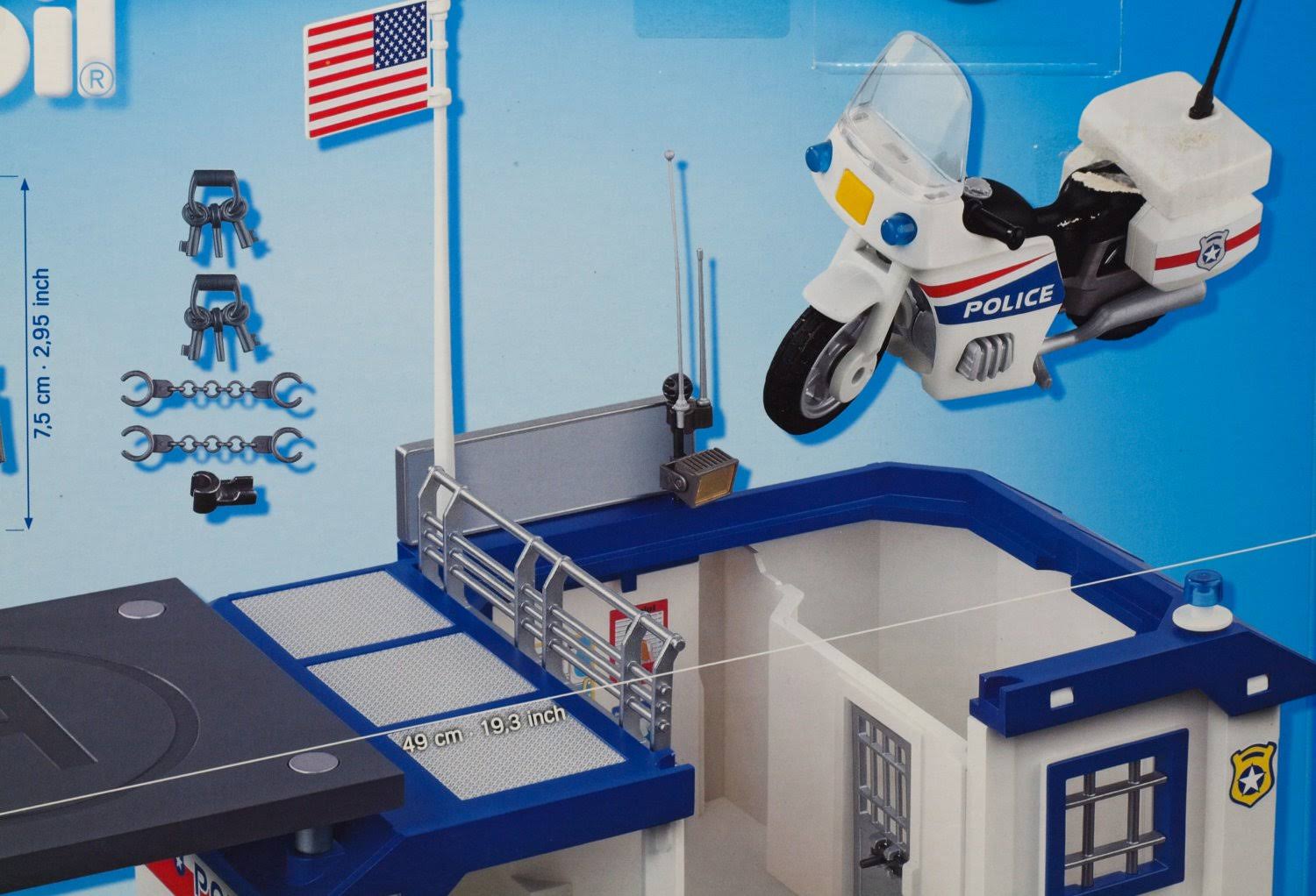 Playmobil 2009 My Take Along Police Station #5917, Folds Up with Carr