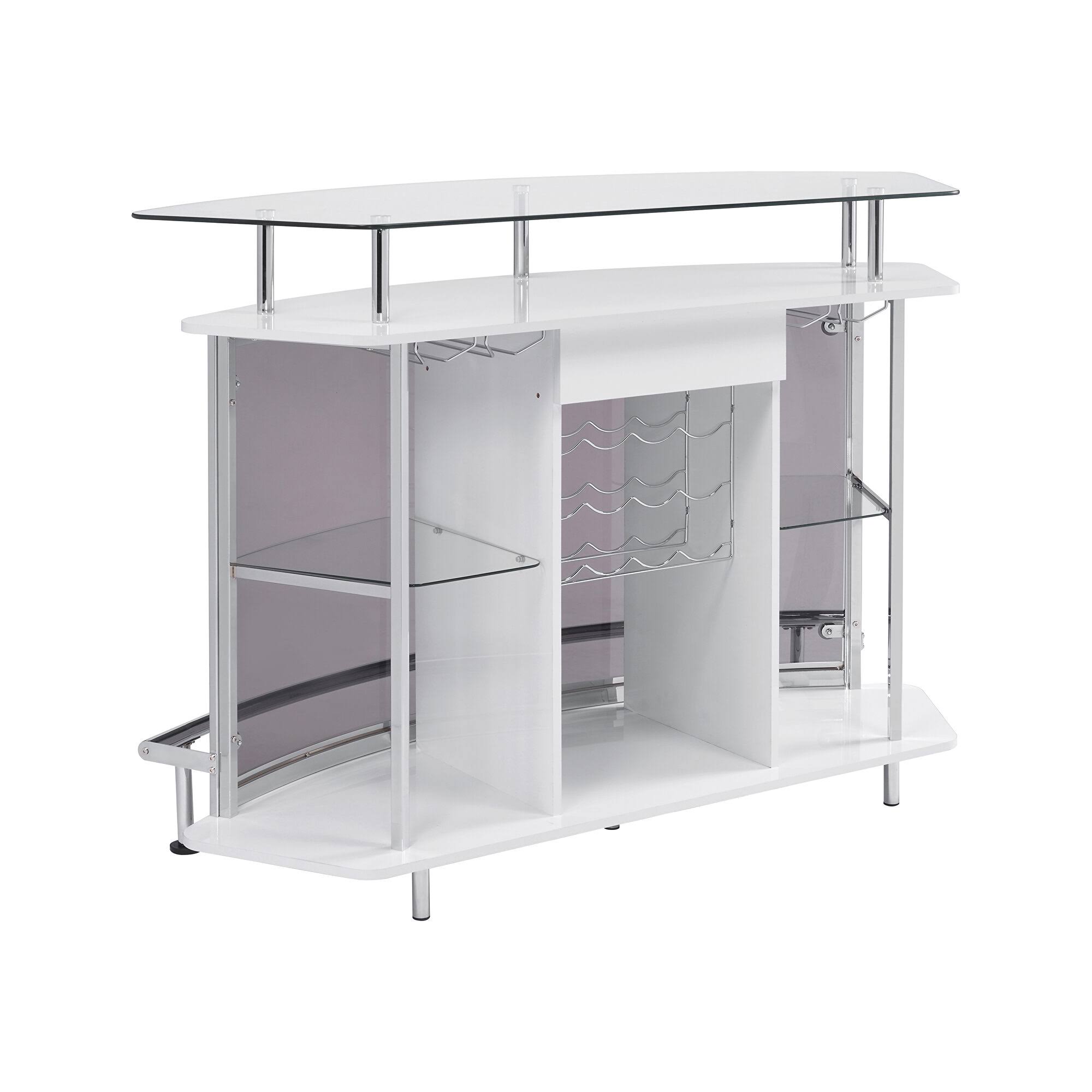White Bar Unit from Coaster Furniture