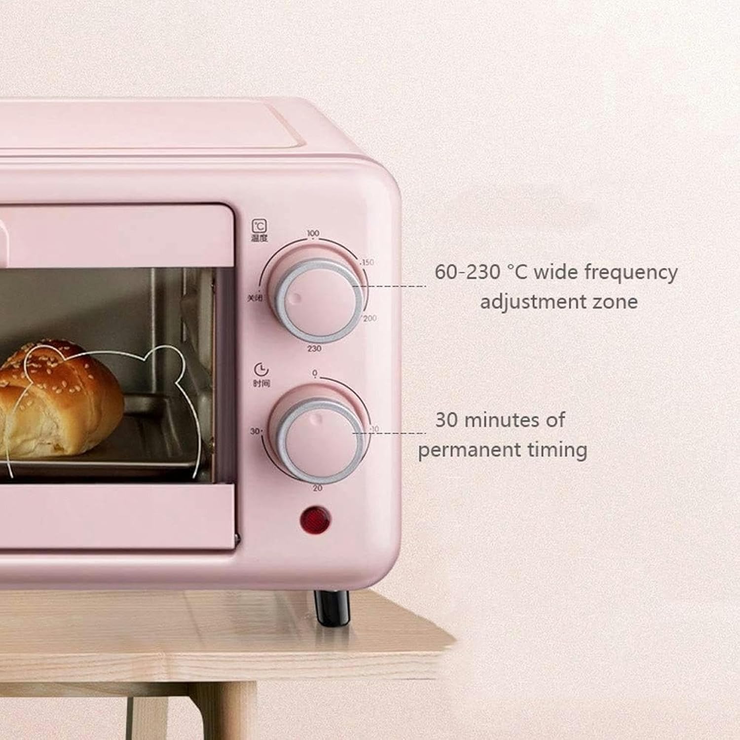 MINI ELECTRIC OVEN - Pink Expansion 11l2 Layers Small Small Galvanized Leaf Multifunction Leaf, 38.1x28.8x20.9cm Toaster