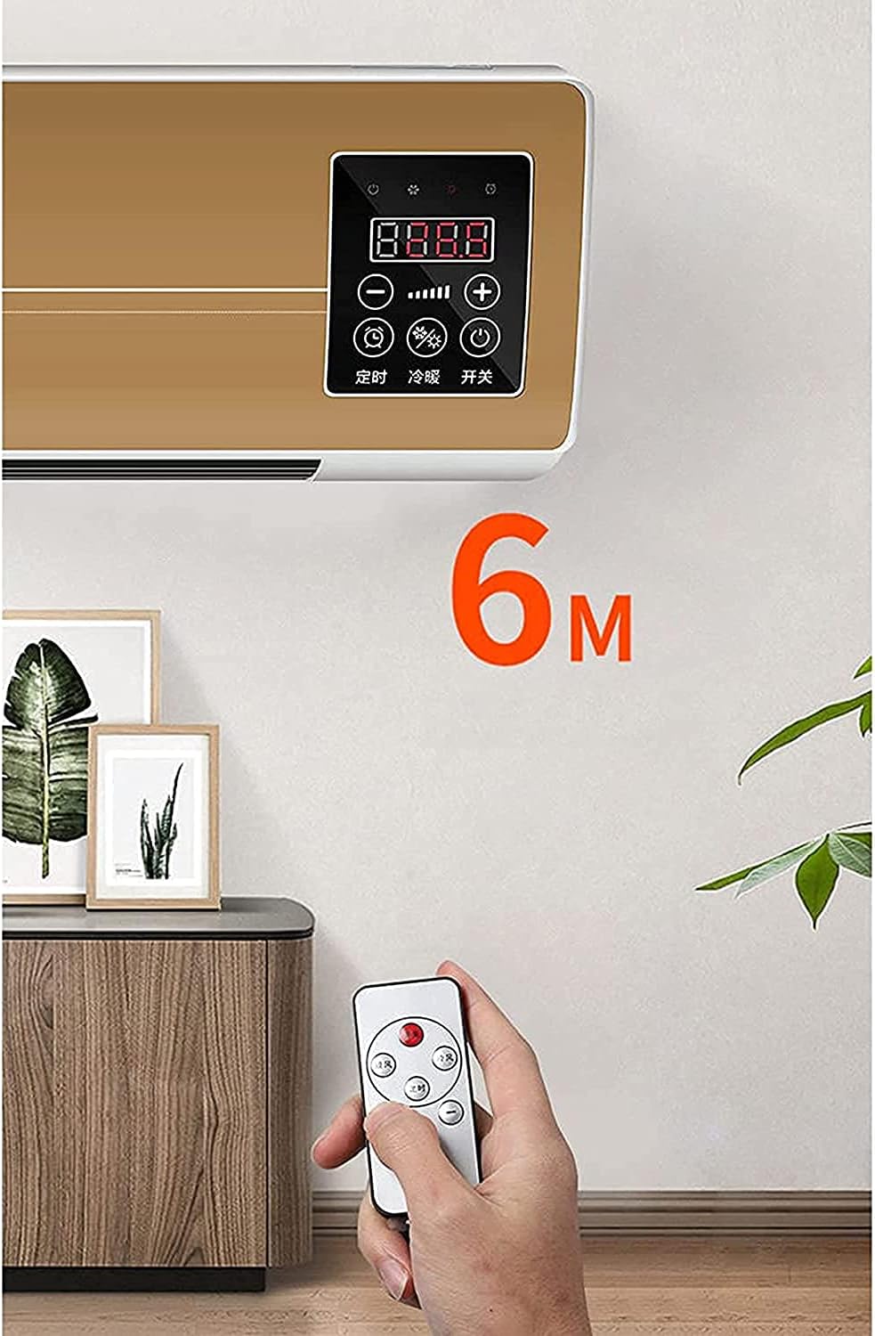 Wall Mounted Electric Heater-Bathroom Fan Heater Withtat, Led Display,6H Timing,Remote Control,Ceramic Space Heater,Quiet and Energy Saving 2000W
